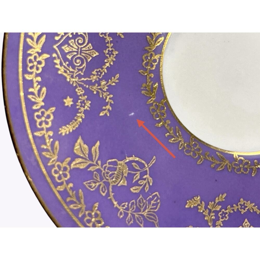 Vintage Demitasse Cup Saucer Bremer Schmidt BES Purple Gold Cameo GDR Lovers - Picture 5 of 16